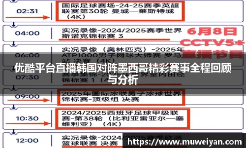 优酷平台直播韩国对阵墨西哥精彩赛事全程回顾与分析