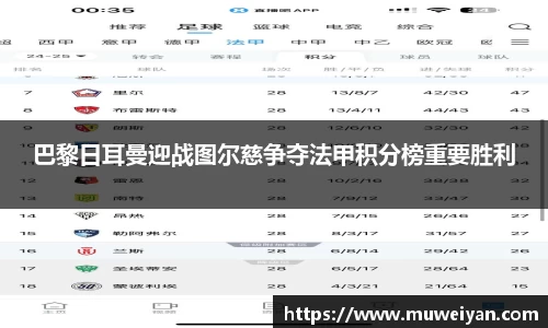 巴黎日耳曼迎战图尔慈争夺法甲积分榜重要胜利
